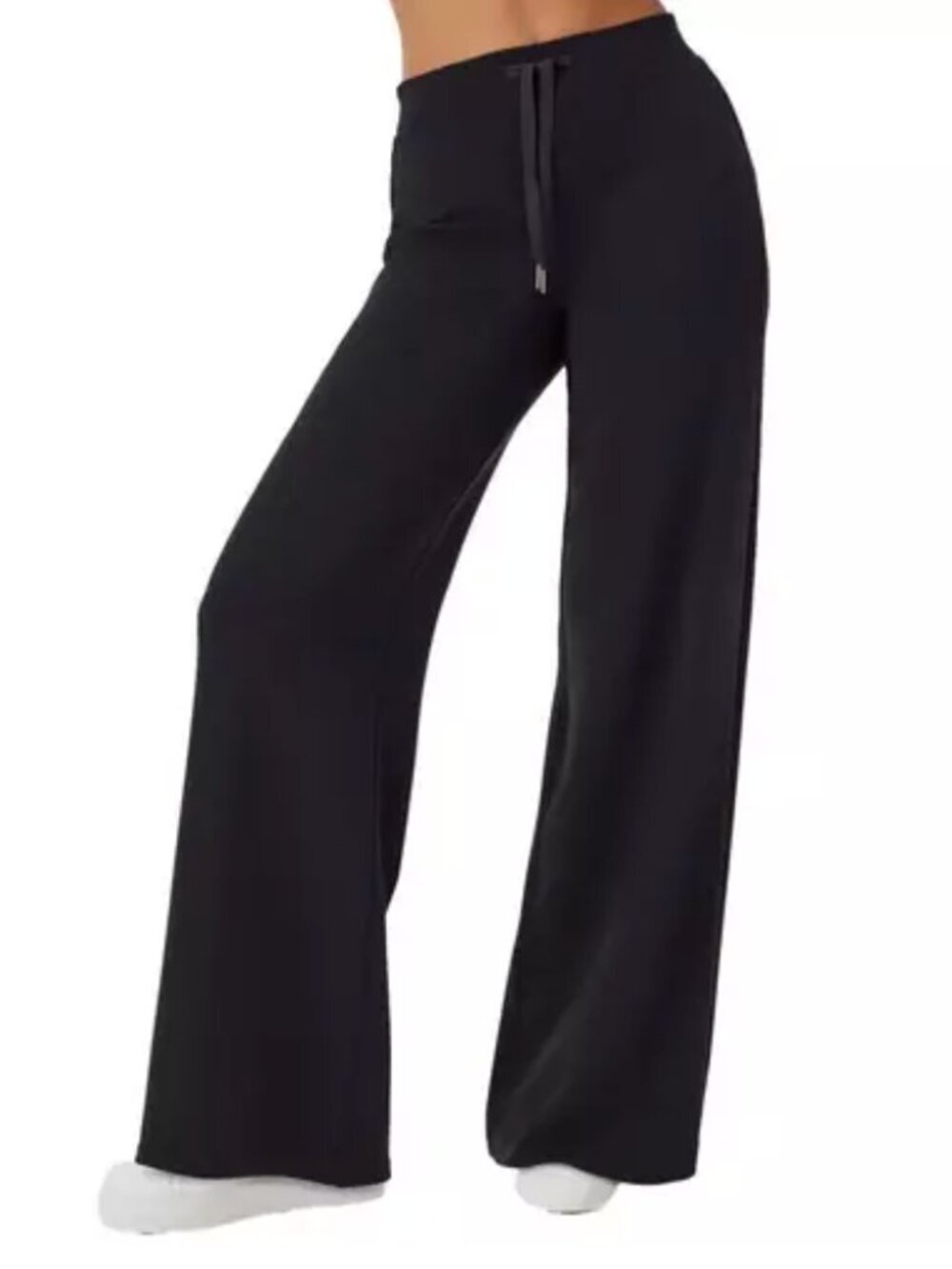 Spanx AirEssentials Wide Leg Pants Black Petite Size S Lounge Travel Fabric Wear